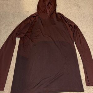 Red Hooded Long Sleeve Lululemon Shirt